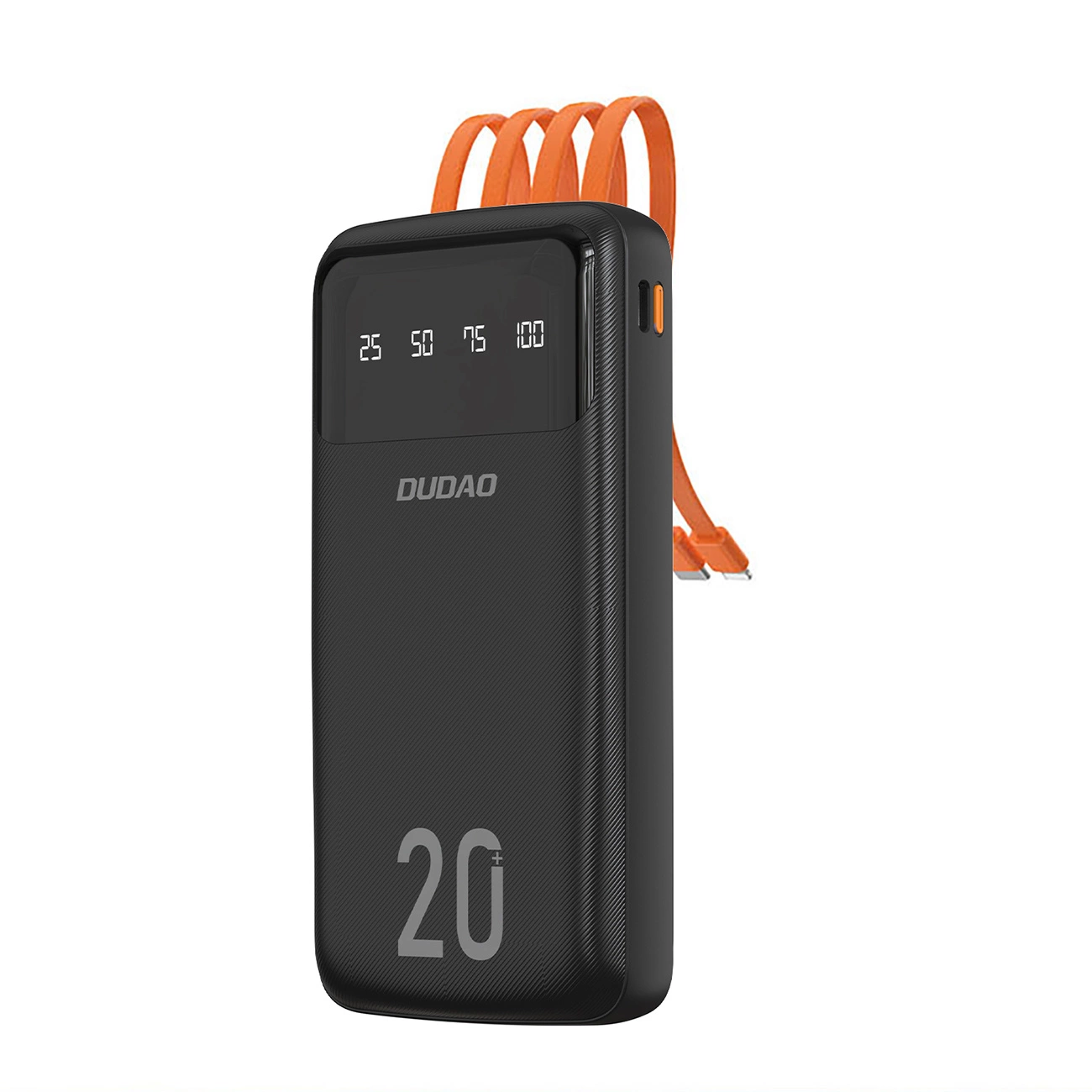 Dudao K6Pro+ Power Bank 20000mAh with 4 Built-in Cables, Black