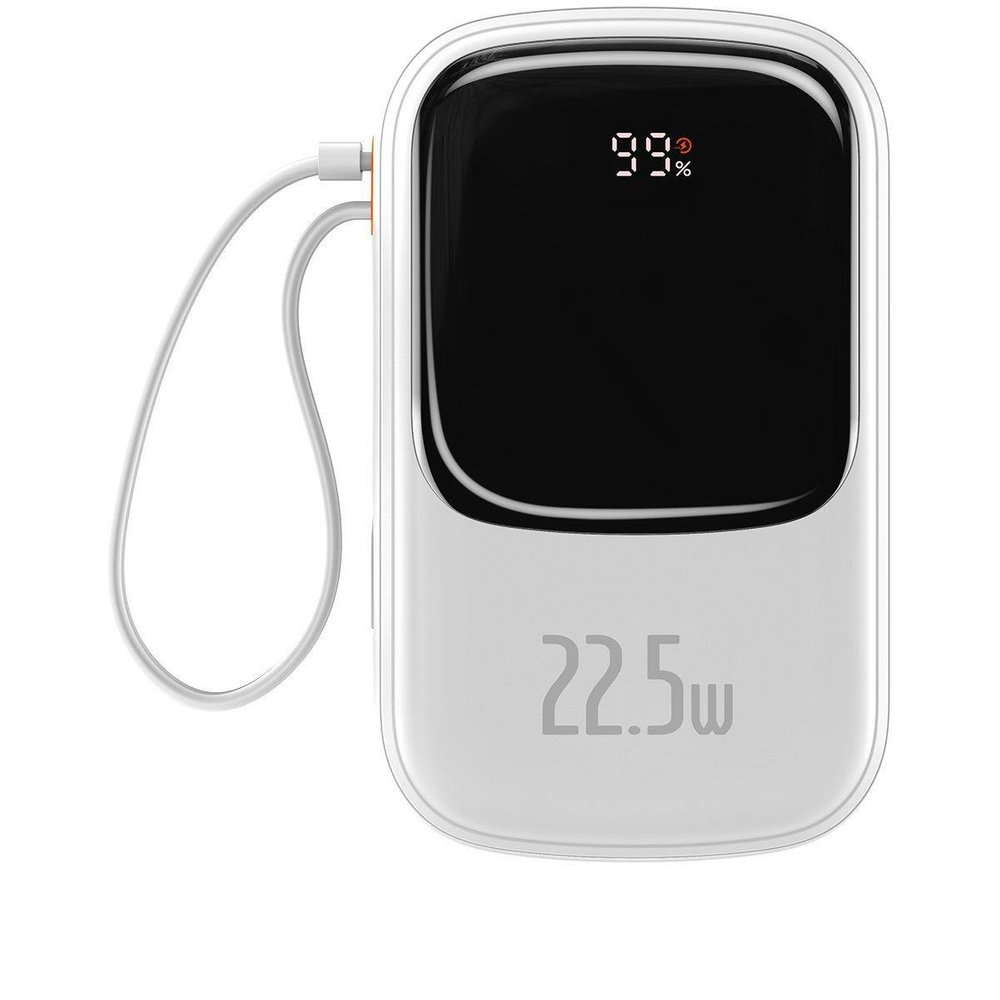 Baseus Qpow Digital Display Power Bank 20000mAh 22.5W with USB-C Cable White