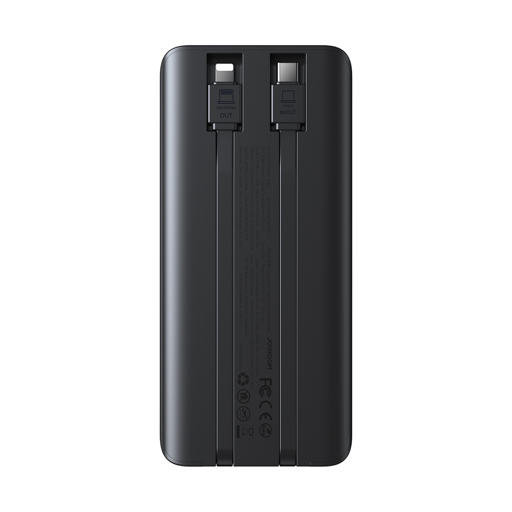 Joyroom JR-PBF19 ārējais akumulators 10000mAh 22.5W ar vadiem, melns