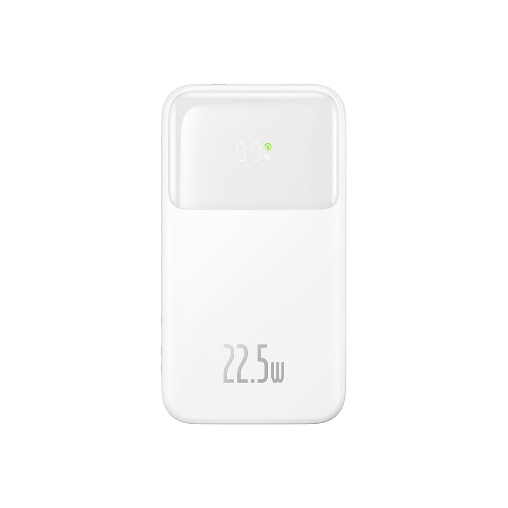 Baseus Comet Series powerbank with display 10000mAh 22.5W - white + USB-A - USB-C cable