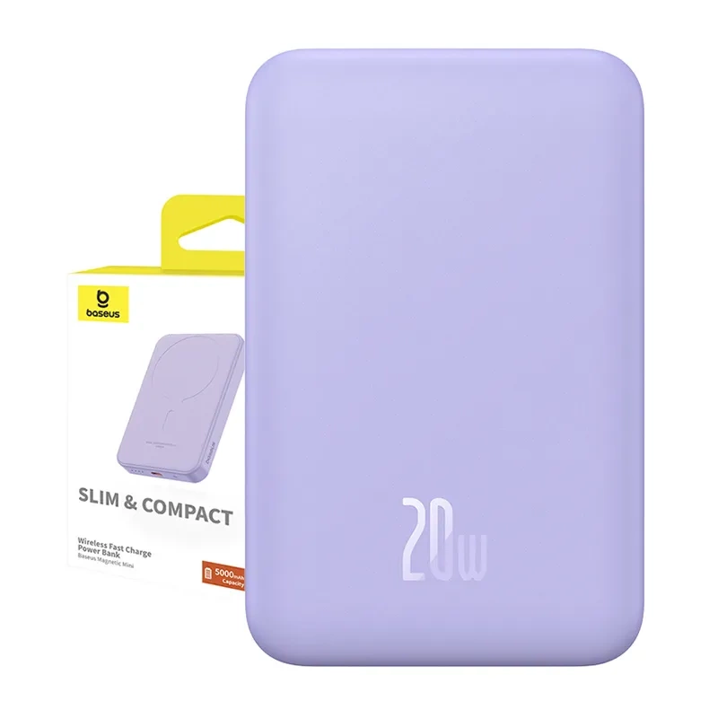 Baseus mini power bank 5000mAh 20W + USB-C cable (20V/3A) - purple