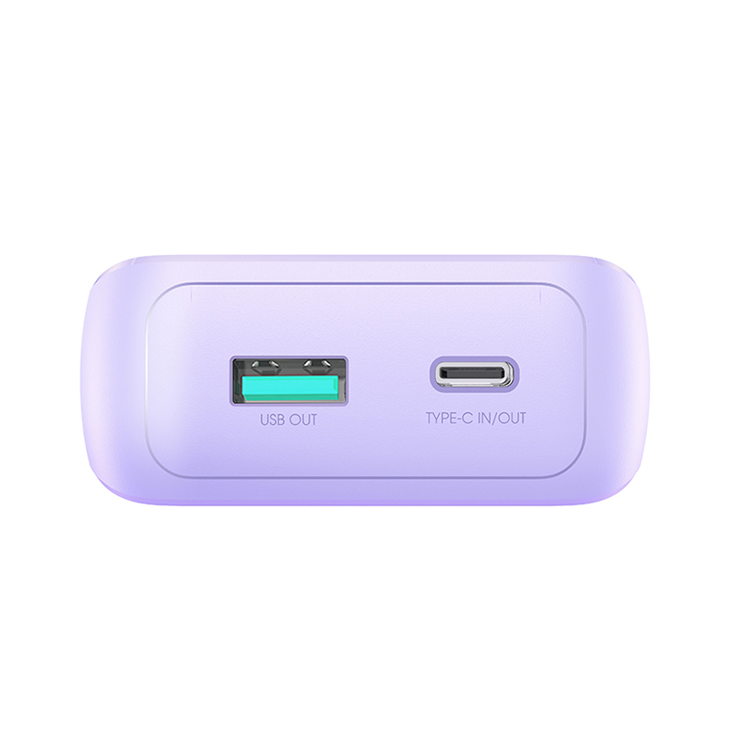 Joyroom JR-PBC06 Mini Power Bank 10000mAh 30W with Built-in USB-C / Lightning Cables, Purple