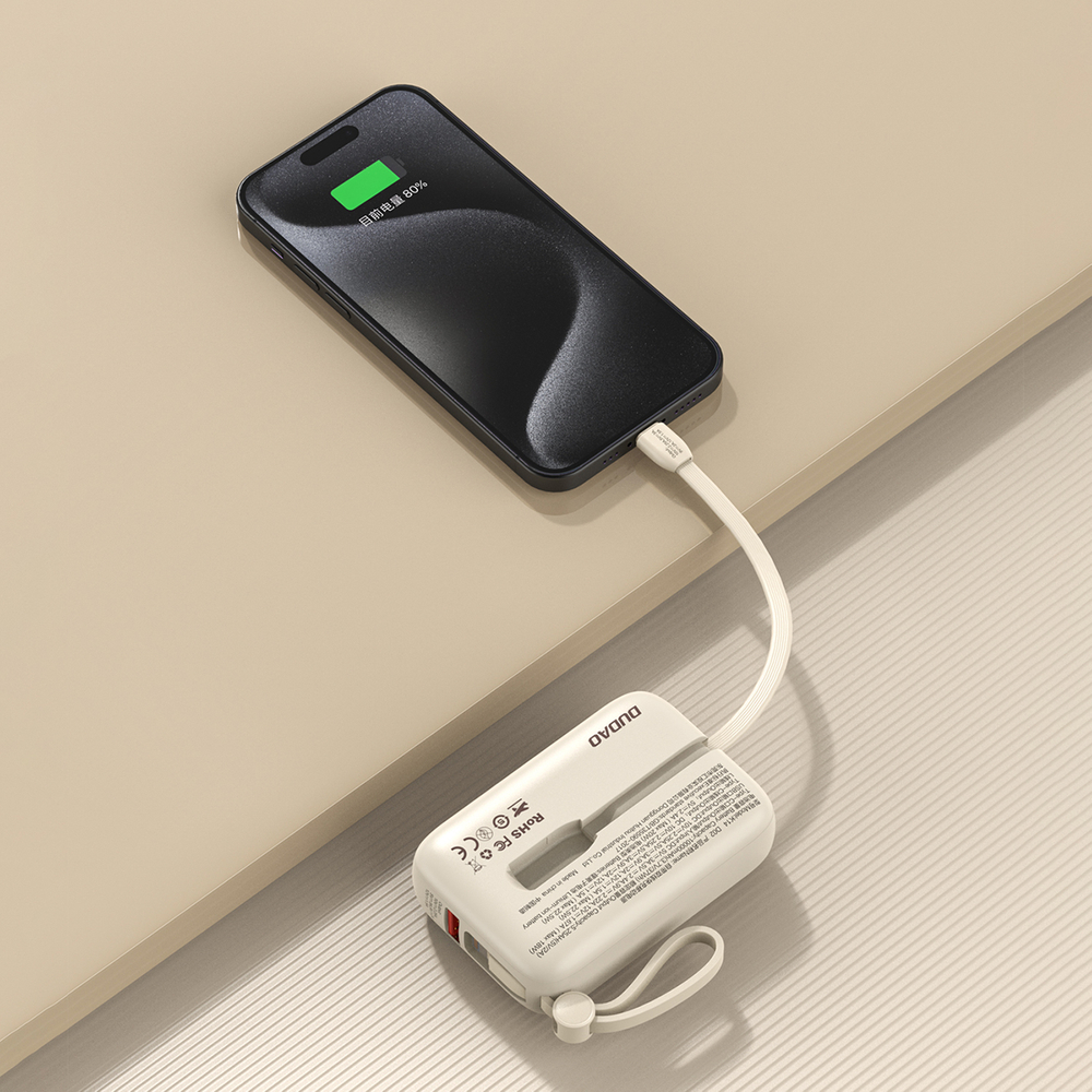 Внешний аккумулятор Dudao K14 10000mAh со встроенными кабелями USB-C /...