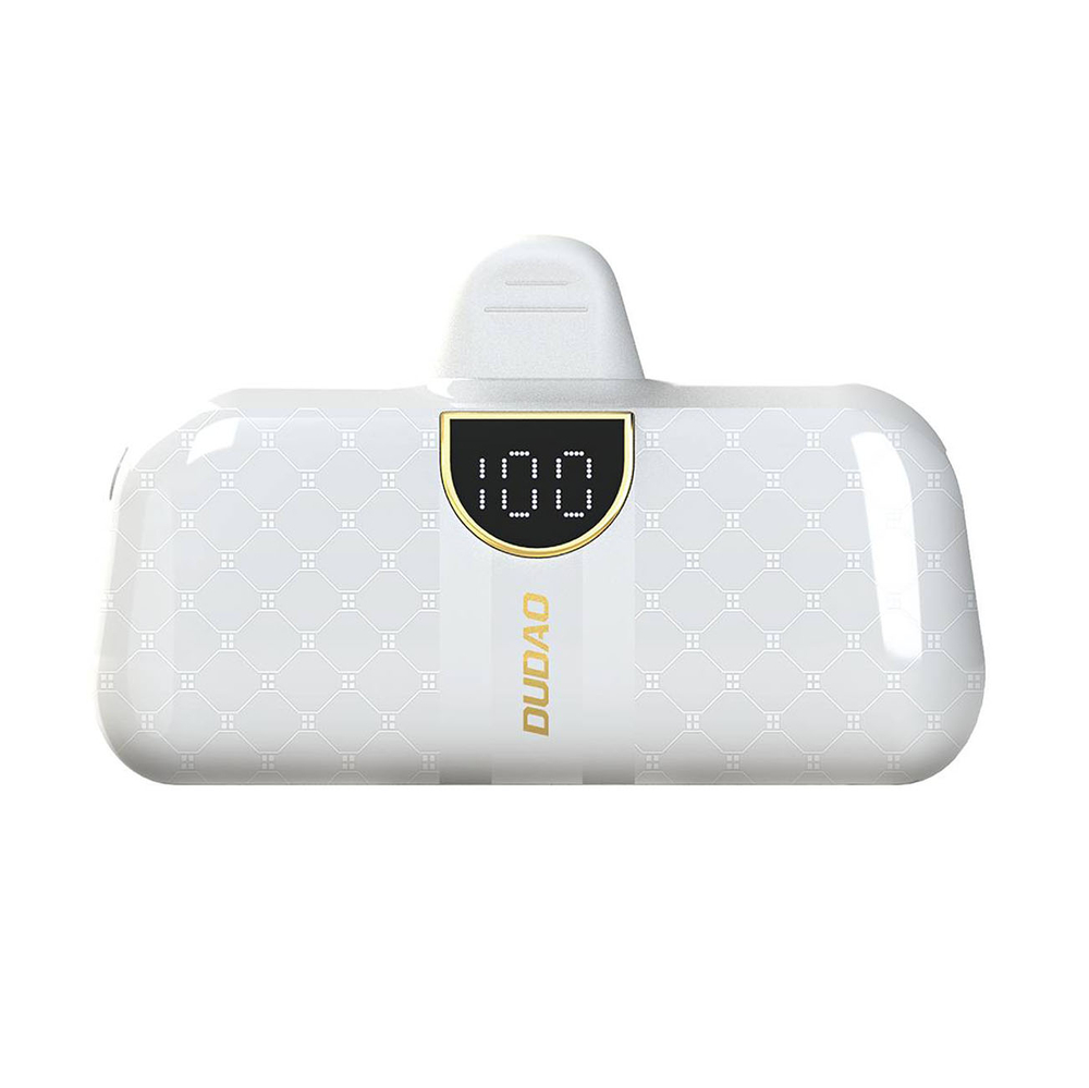Dudao K20SL 5000mAh mini power bank with Lightning / USB-C connectors - white