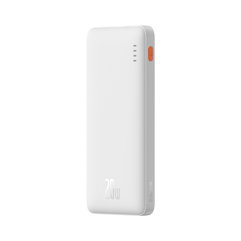 Baseus Airpow 20W 10000mAh portatīvais lādētājs ar Simple Series USB-A - USB-C 30 cm kabeli Balts | Power Bank With...