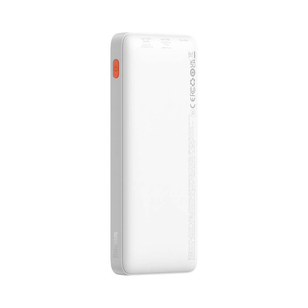 Baseus Airpow 20W 10000mAh portatīvais lādētājs ar Simple Series USB-A - USB-C 30 cm kabeli Balts | Power Bank With...