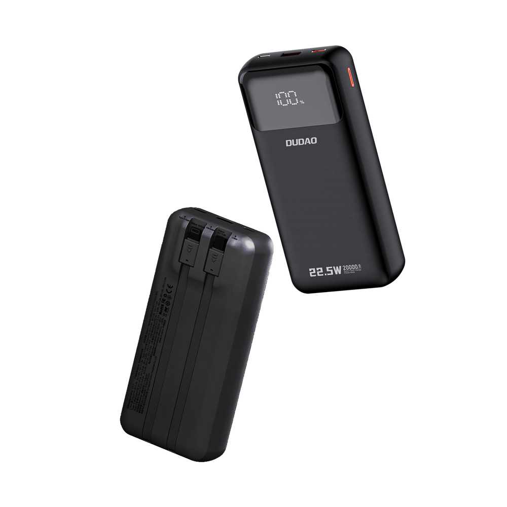Внешний аккумулятор Dudao K15Pro 20000mAh 22.5W с кабелями черный
