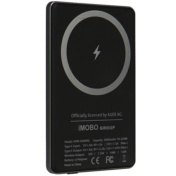 Audi Big Logo MagSafe Wireless Powerbank 15W 5000mAh, Gray