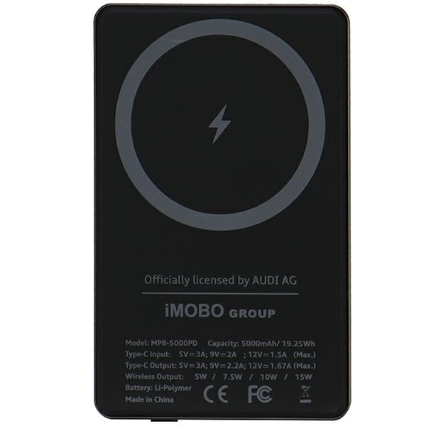 Audi Big Logo MagSafe Wireless Powerbank 15W 5000mAh, Gray