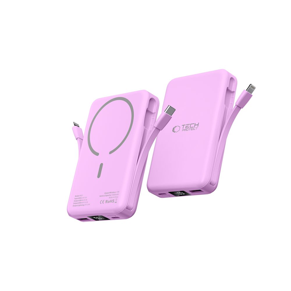 Tech-Protect PB31 LifeMag 10000mAh MagSafe Power Bank, Purple