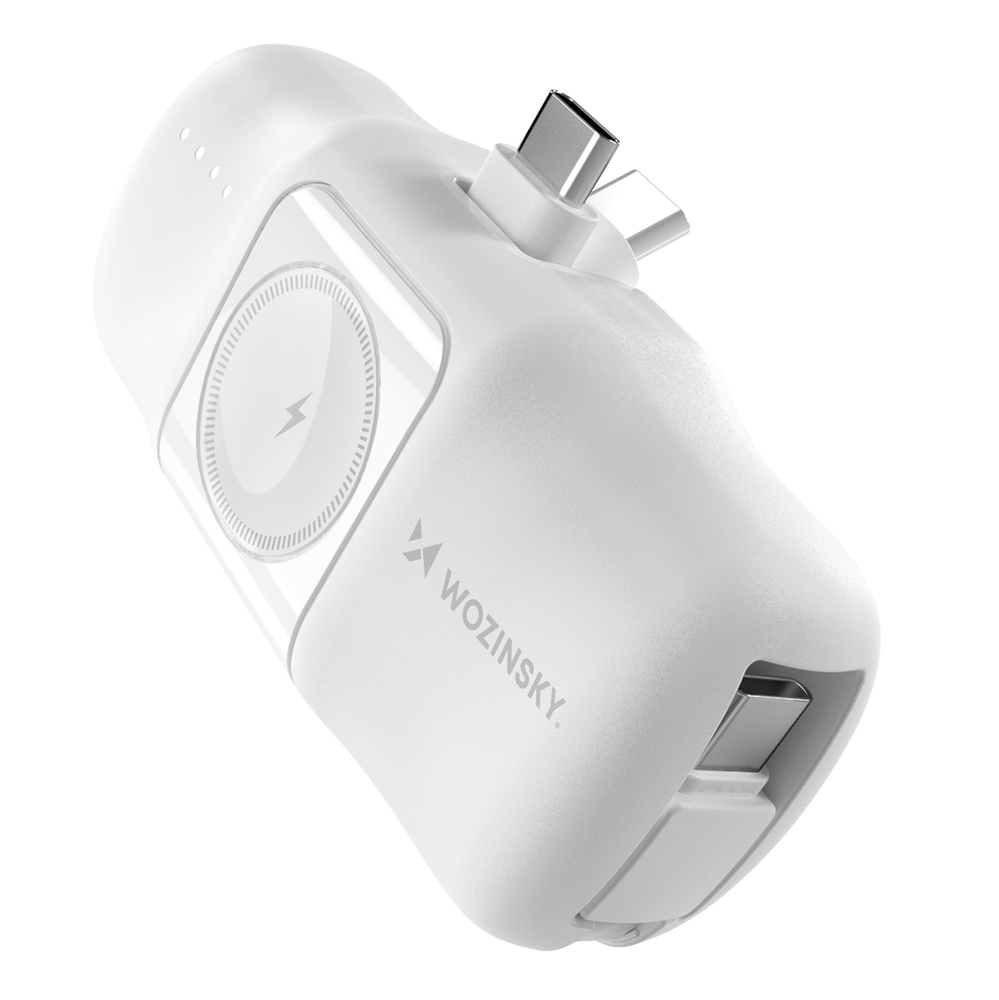 Wozinsky WF16-YCS 5000mAh Mini Power Bank with Apple Watch Charger, White