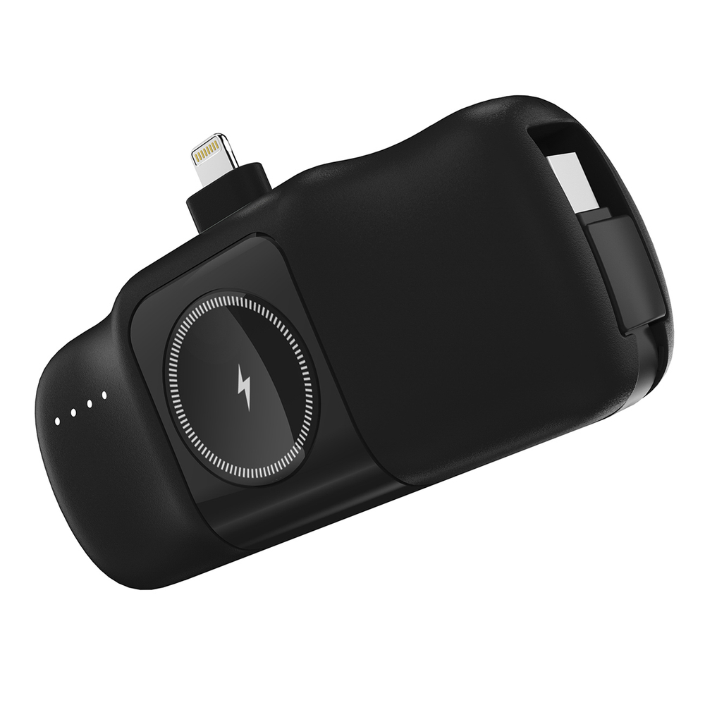 Wozinsky WF16-YLS 5000mAh 15W Mini Power Bank with Apple Watch Charger, Black
