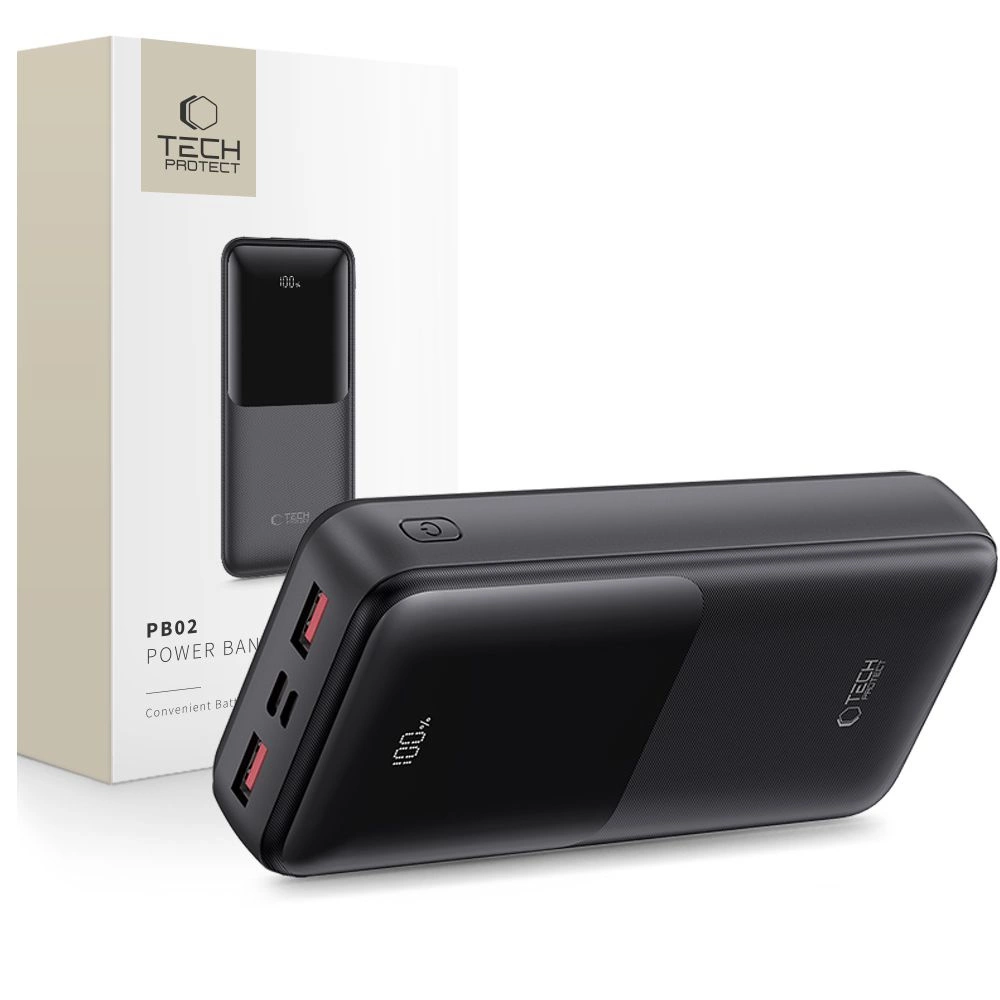 Tech-Protect PB02 Power Bank 20000mAh 22.5W, Black