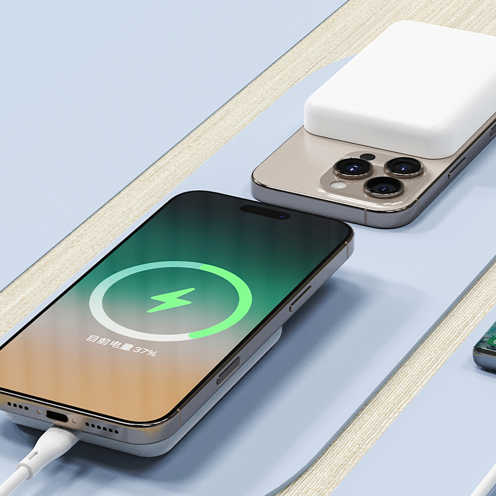 Dudao K26S ārējais akumulators 5000mAh 20W MagSafe, balts