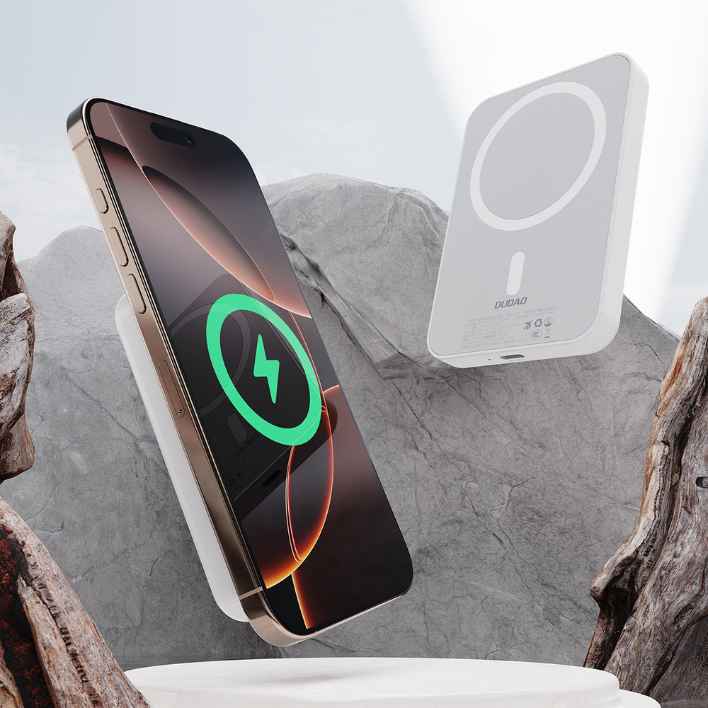 Dudao K26S ārējais akumulators 5000mAh 20W MagSafe, balts