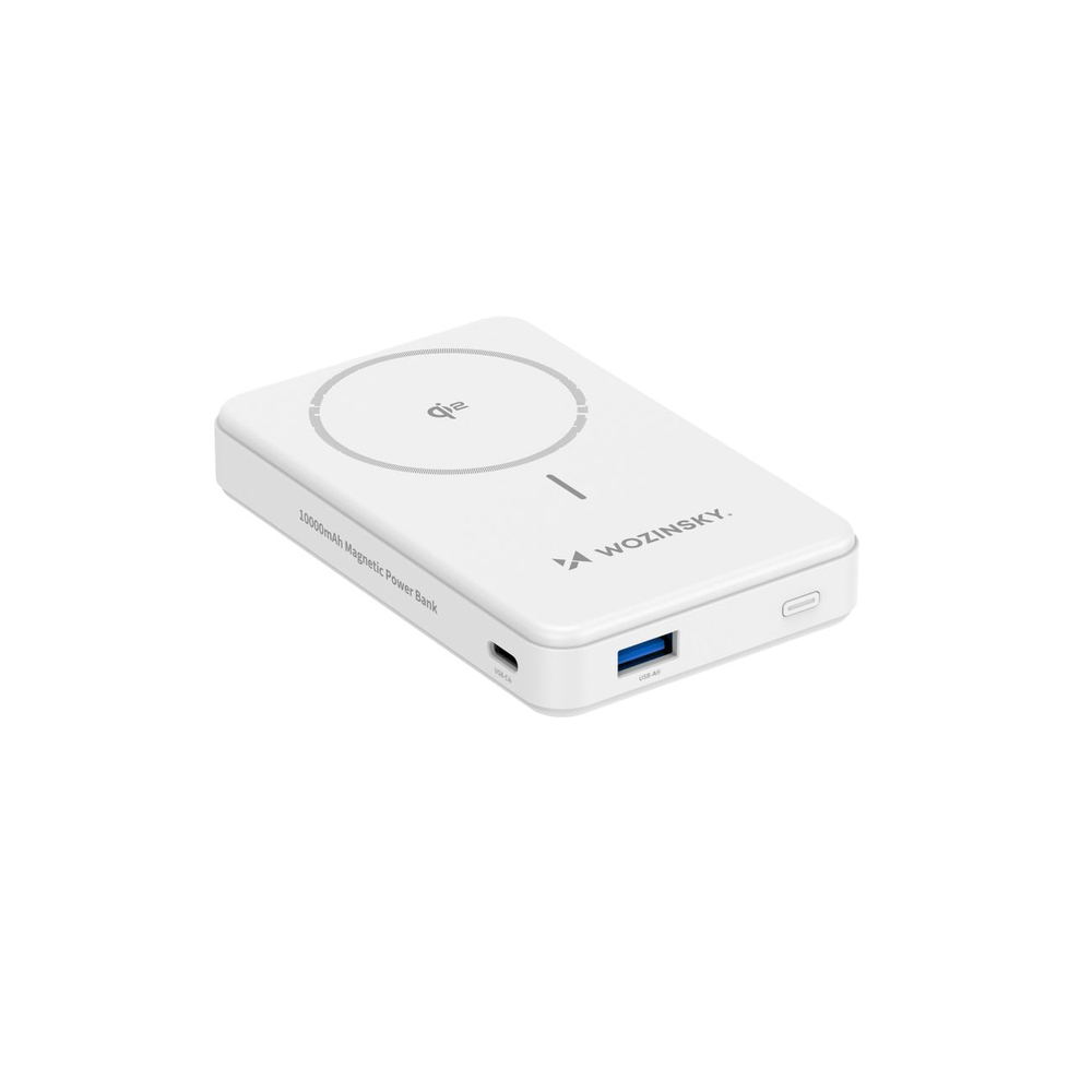 Wozinsky WLWP-10KA0Y3WS Power Bank 10000 mAh, 22.5W, Qi2, white