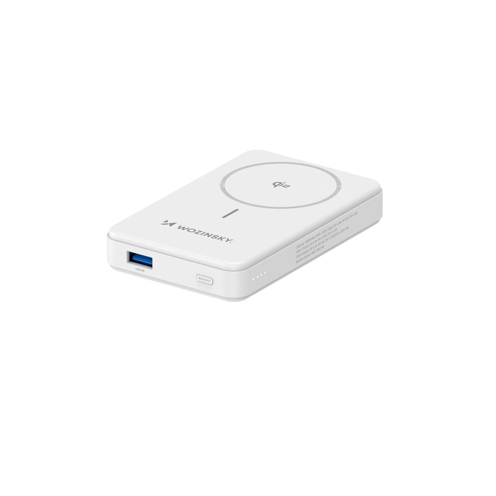 Wozinsky WLWP-10KA0Y3WS Power Bank 10000 mAh, 22.5W, Qi2, white