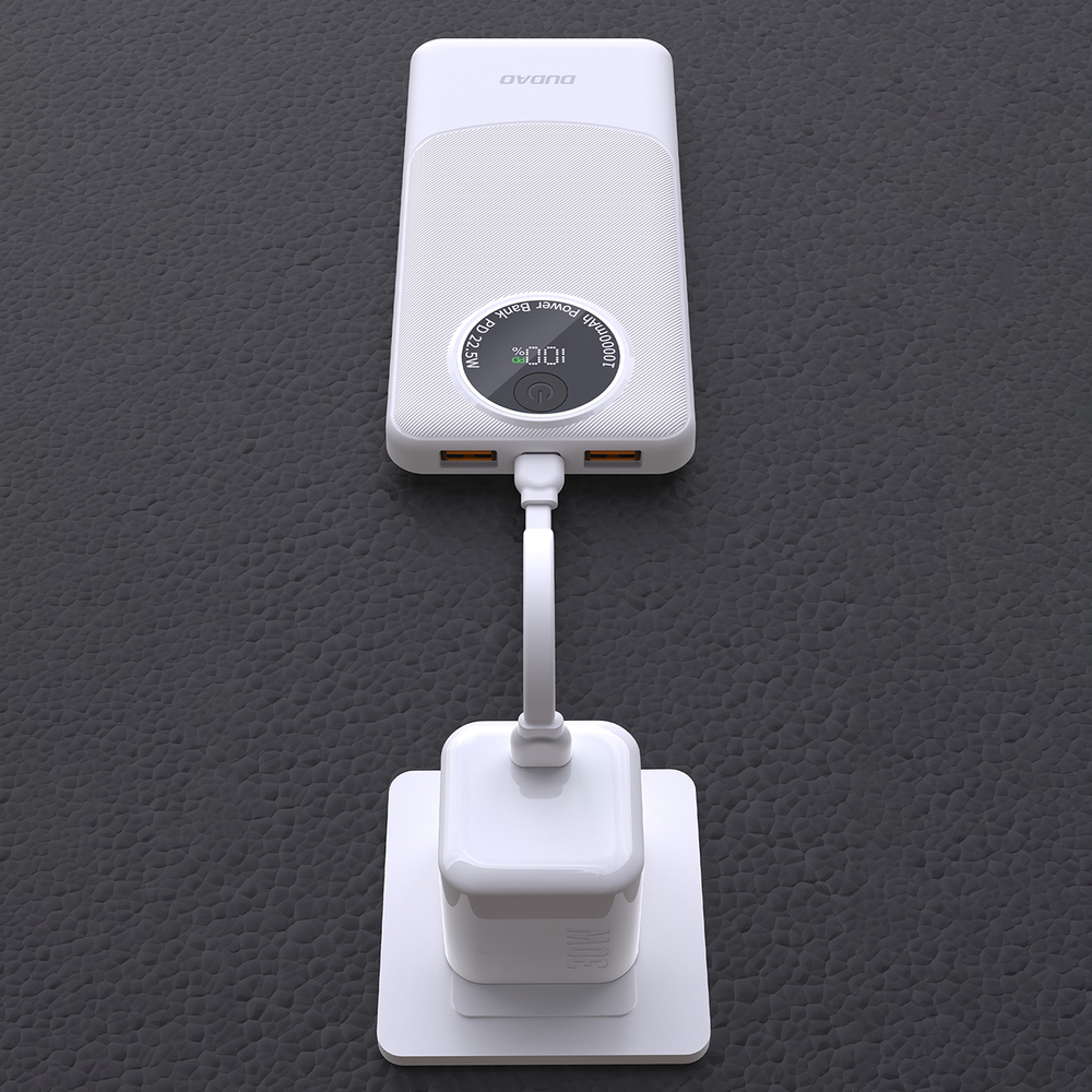 Powerbank Dudao K12 10000mAh PD22.5W USB-A, USB-C – balts | - White