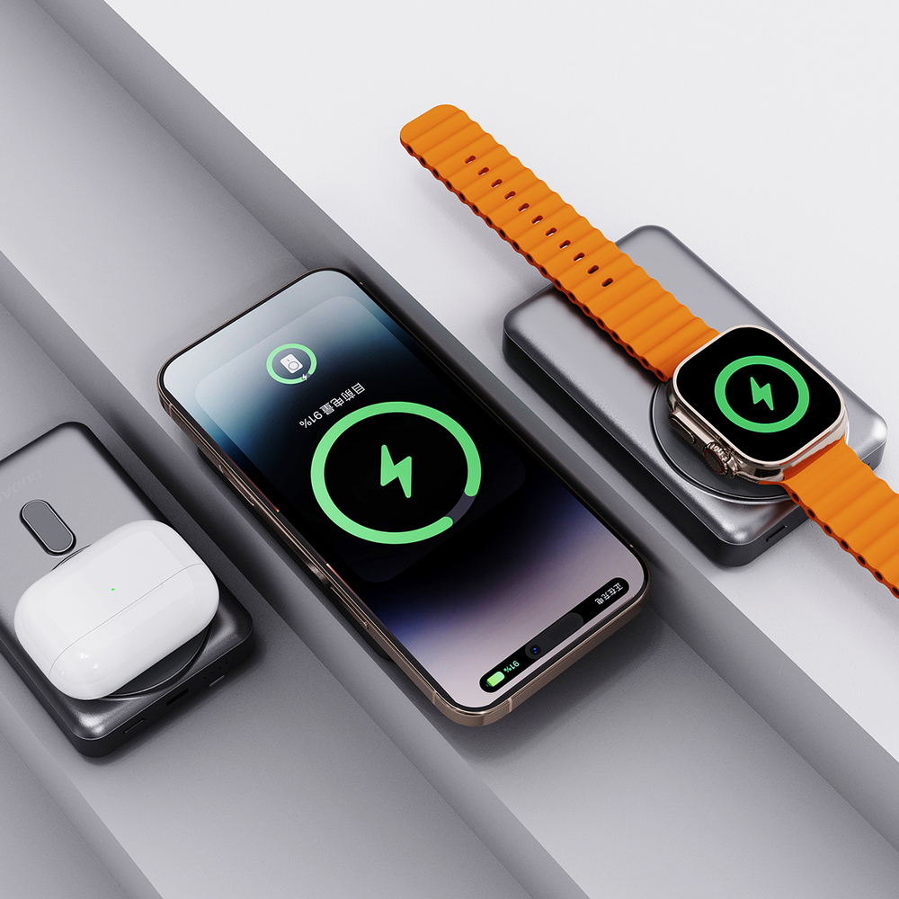 Внешний аккумулятор Dudao K29 10000mAh с MagSafe и подставкой, серый