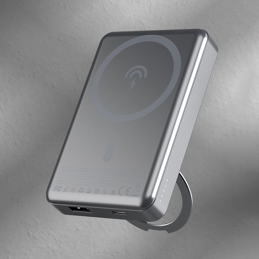 Dudao K28 10000mAh MagSafe Powerbank with Ring Stand, Gray