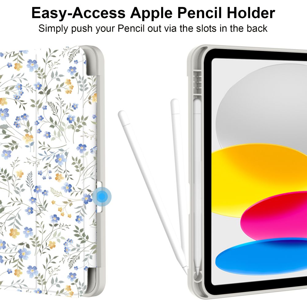 Apple iPad 11\'\' (2025) (A3355, A3356, A3354) Tech-Protect SC Pen Protective Cover Case, Daisies with Leaves