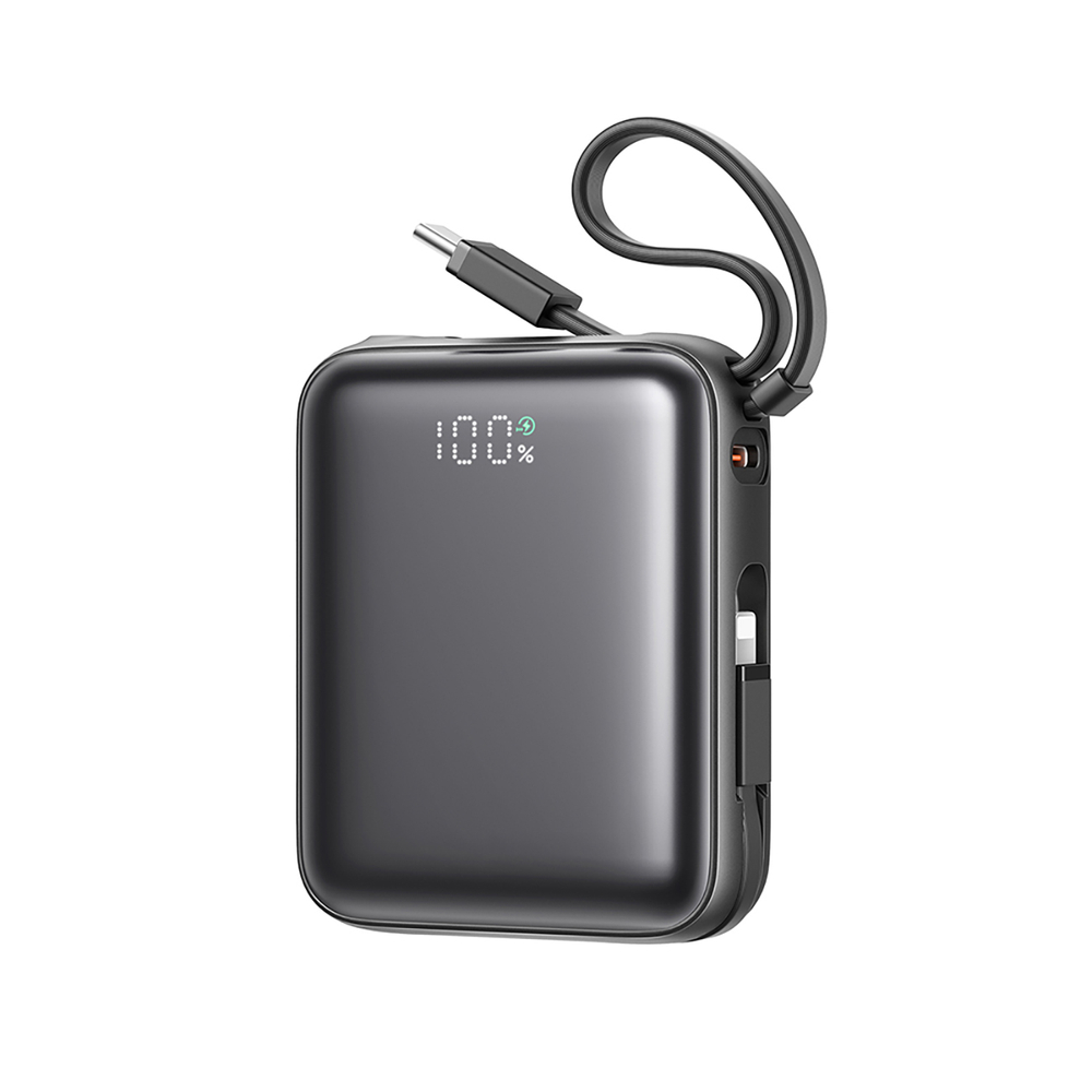 Joyroom JR-PBF27 10000mAh 22.5W Powerbank with Built-in USB-C and Lightning Cables - Black