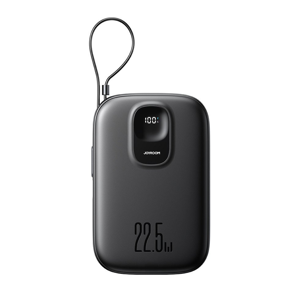 Joyroom JR-PBF17 22.5W 10000mAh Powerbank with Built-in USB-C Cable + 0.25cm USB-C Cable - Black