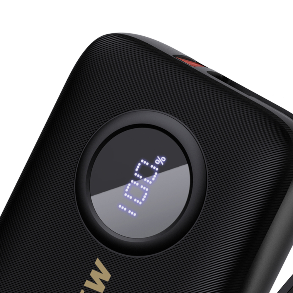 Dudao K14 10000mAh Power Bank with Built-in USB-C & Lightning Cables, Black