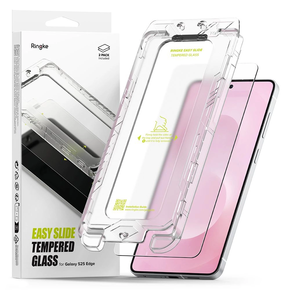 Ringke Easy Slide 2-pack tempered glass Samsung Galaxy S25 Edge - transparent