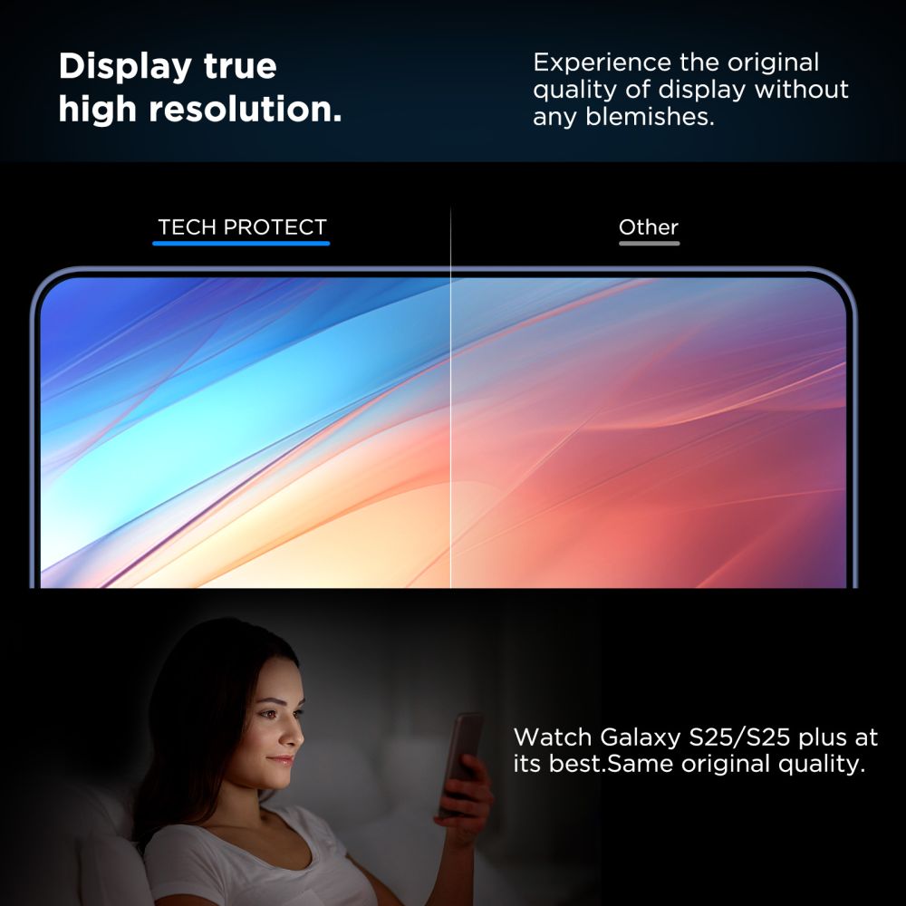 Tech-Protect Samsung Galaxy S25 aizsargstikls Quick Set+ (2 gab.), caurspīdīgs