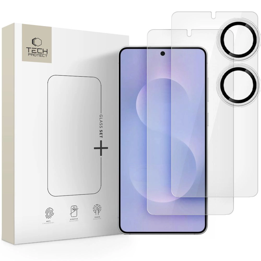 Tempered Glass Tech-Protect Glass Set+ 3-pack Samsung Galaxy S25 Edge - transparent
