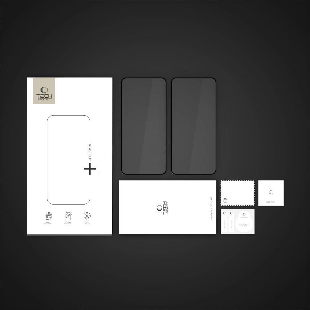 Tech-Protect Glass Fit+ Tempered Glass for Samsung Galaxy S25 Edge (2-Pack), Transparent