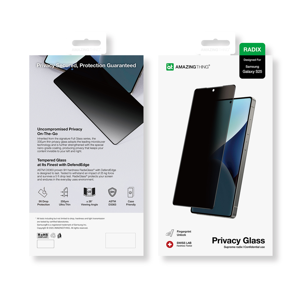 AmazingThing Radix Privacy Glass Privacy Tempered Glass Samsung Galaxy S25