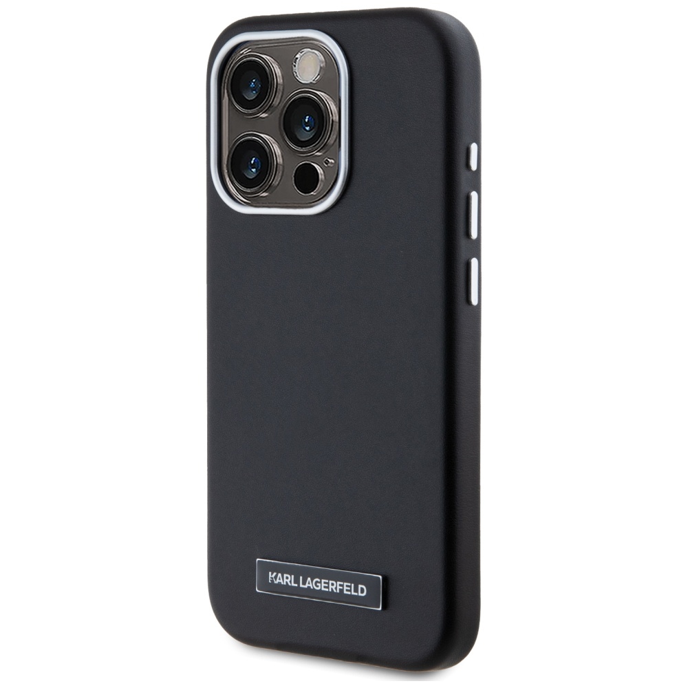 Karl Lagerfeld iPhone 15 Pro Max Case FW Metal Plate MagSafe, Black