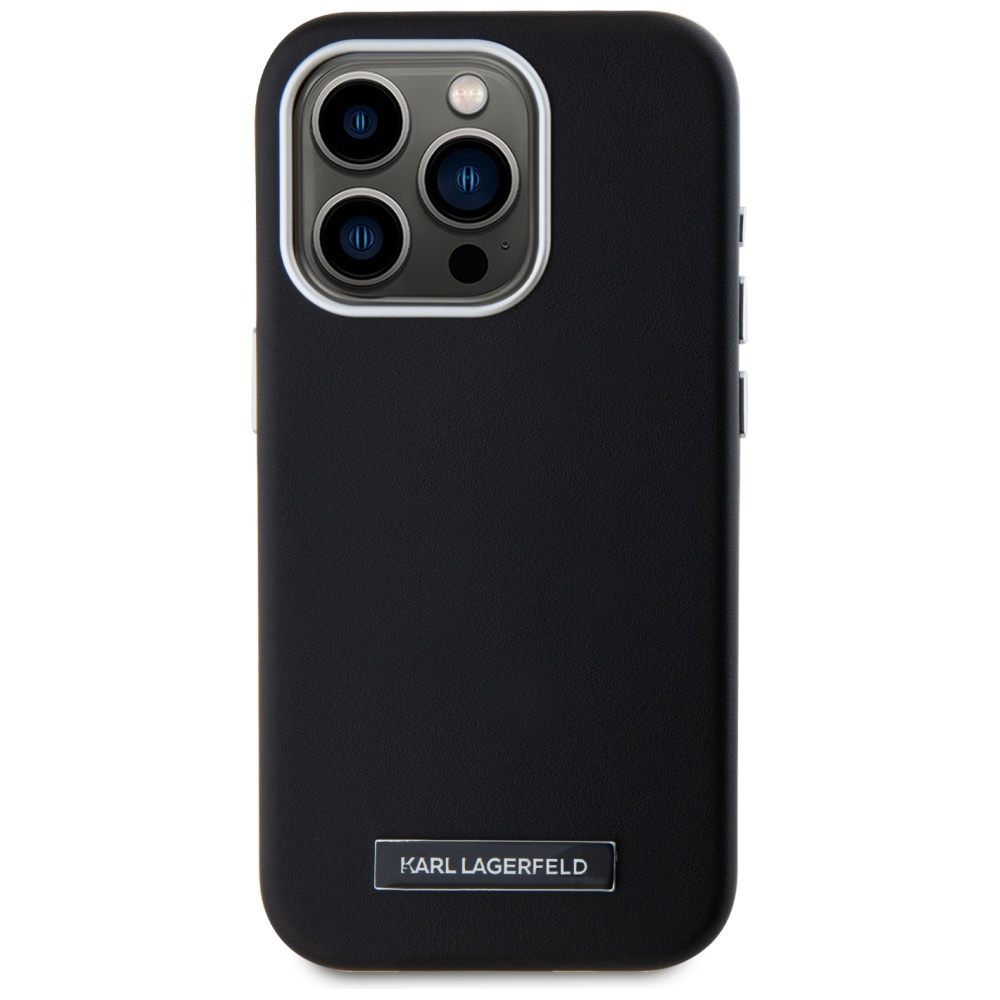 Karl Lagerfeld iPhone 15 Pro Max Case FW Metal Plate MagSafe, Black