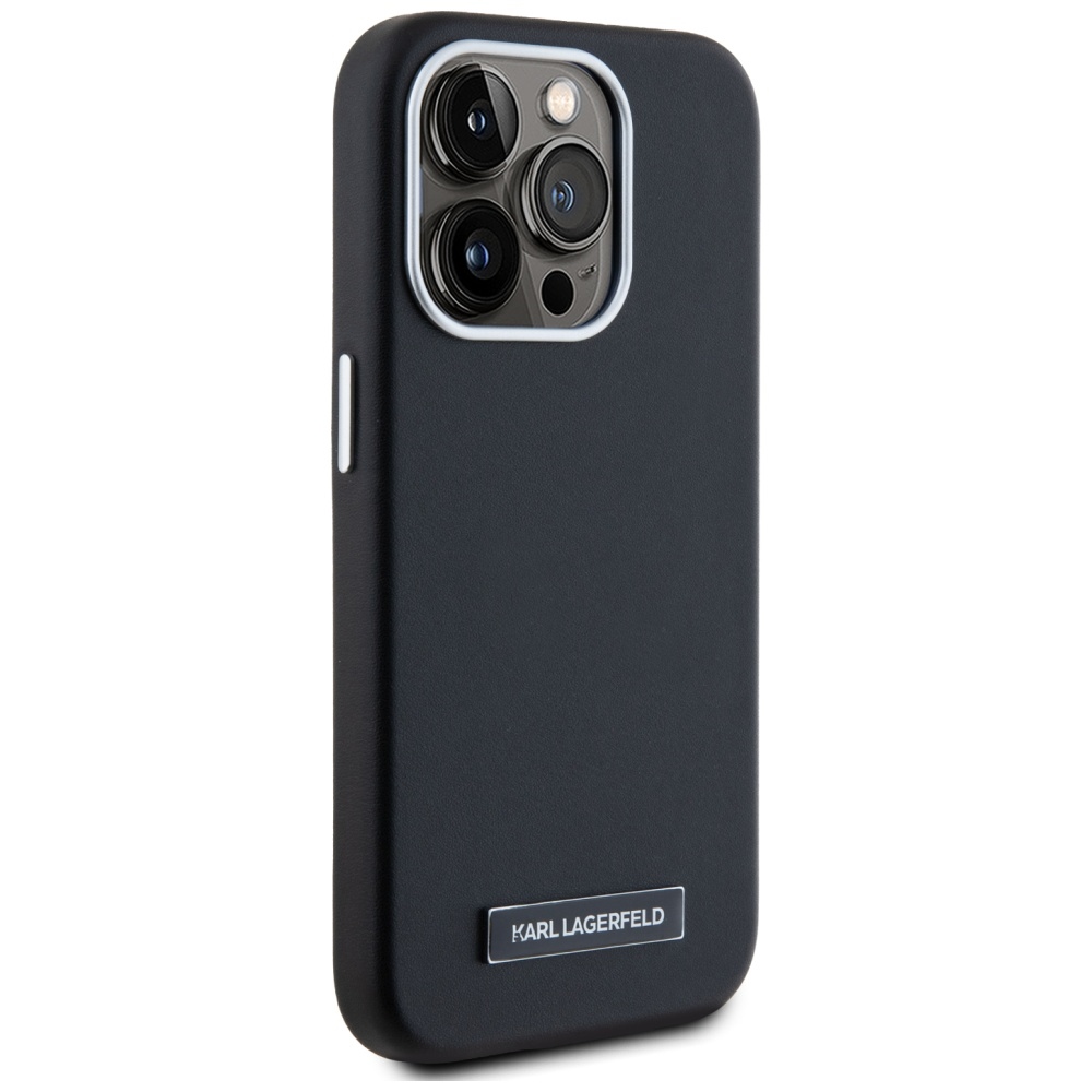 Karl Lagerfeld iPhone 15 Pro Max Case FW Metal Plate MagSafe, Black