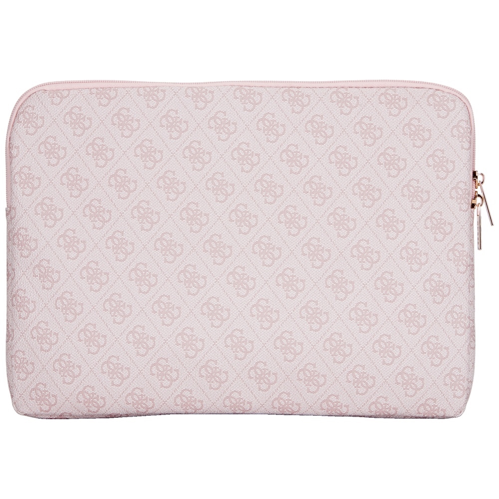 Guess Sleeve 4G Zipper Pocket Triangle Logo 14\" Laptop Bag - Pink