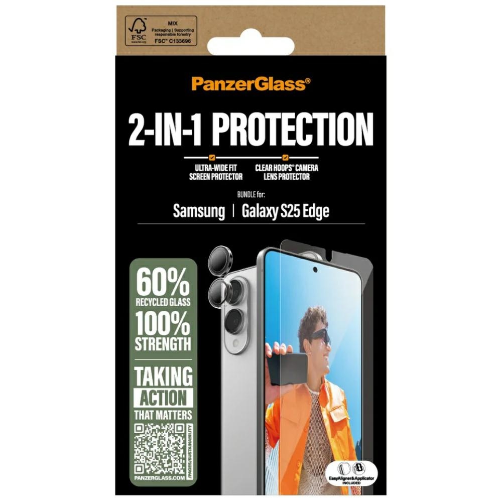PanzerGlass Hoops+UWF 2in1 Glass+Lens Samsung Galaxy S25 Edge - transparent