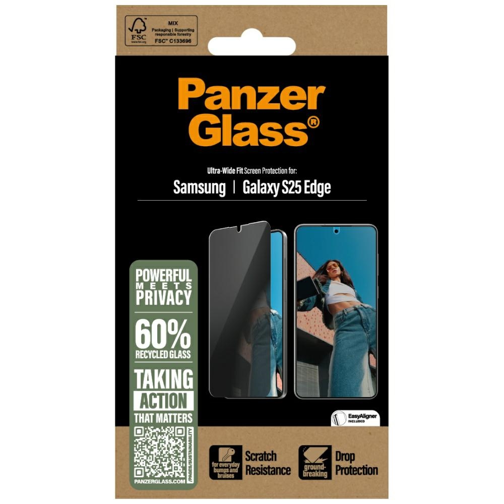 PanzerGlass Ultra-Wide Fit Privacy Glass Samsung Galaxy S25 Edge - Clear