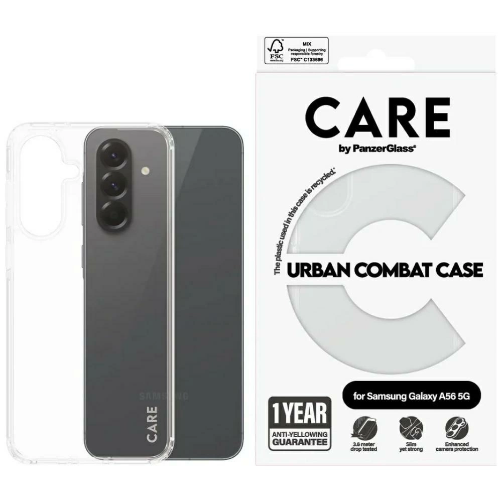 CARE by PanzerGlass Flagship Urban Combat Phone Case Cover Samsung Galaxy A56 5G - Transparent