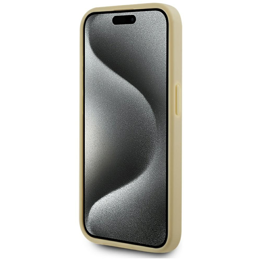 Karl Lagerfeld iPhone 15 Pro Max Case Wrinkled Metal Signature, Gold