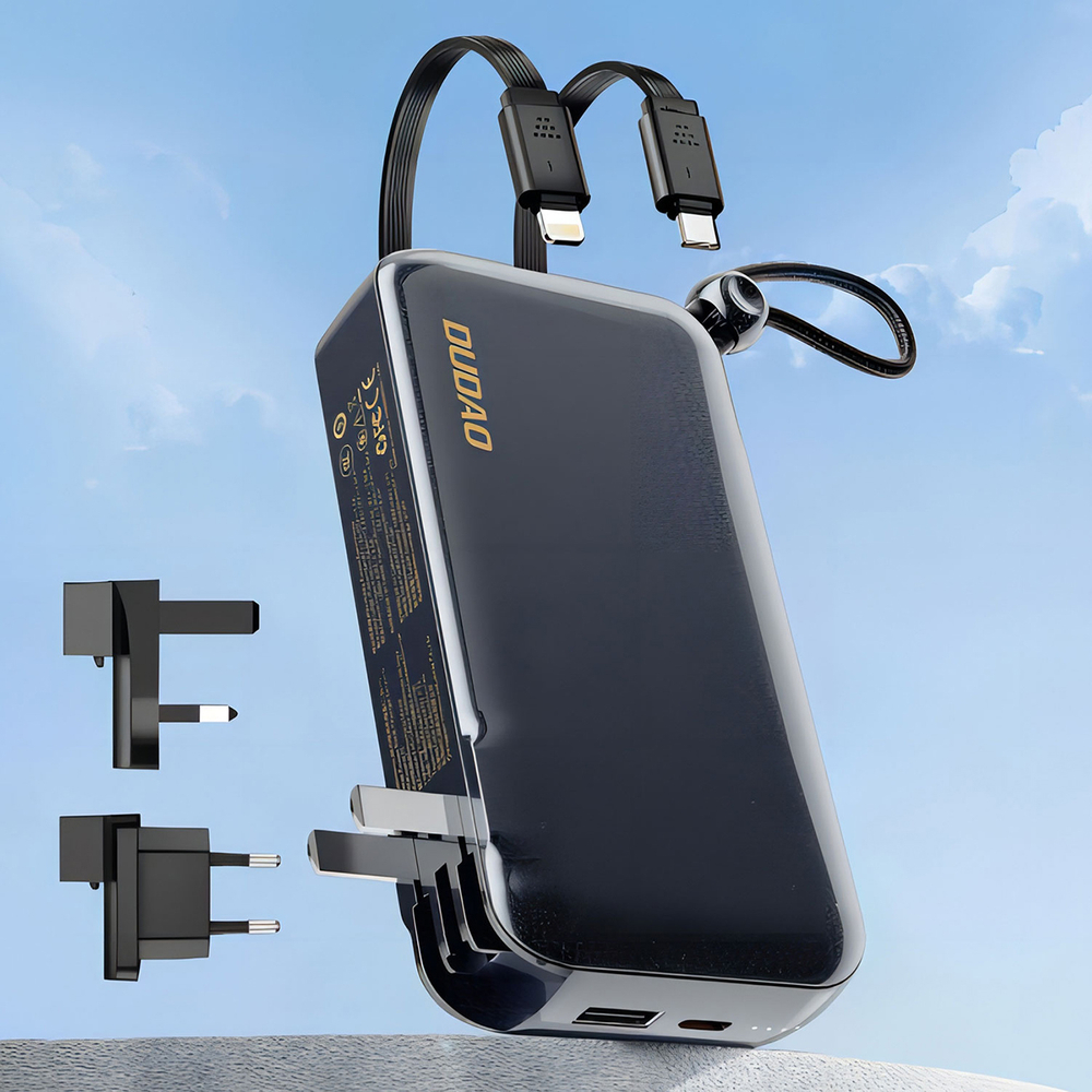 Dudao K25 2in1 10000mAh 3-Plug Powerbank Charger - Gray