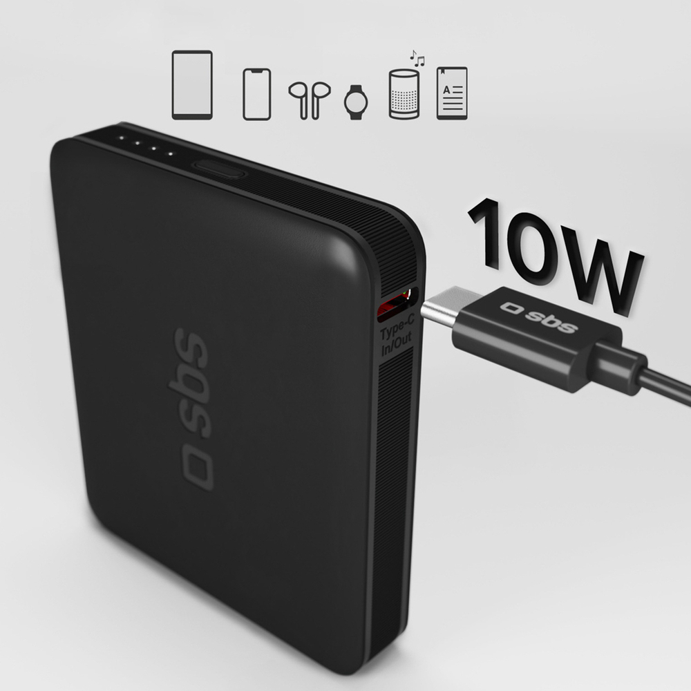 Sbs NanoTube 5000 mAh High-Density Power Bank, Black