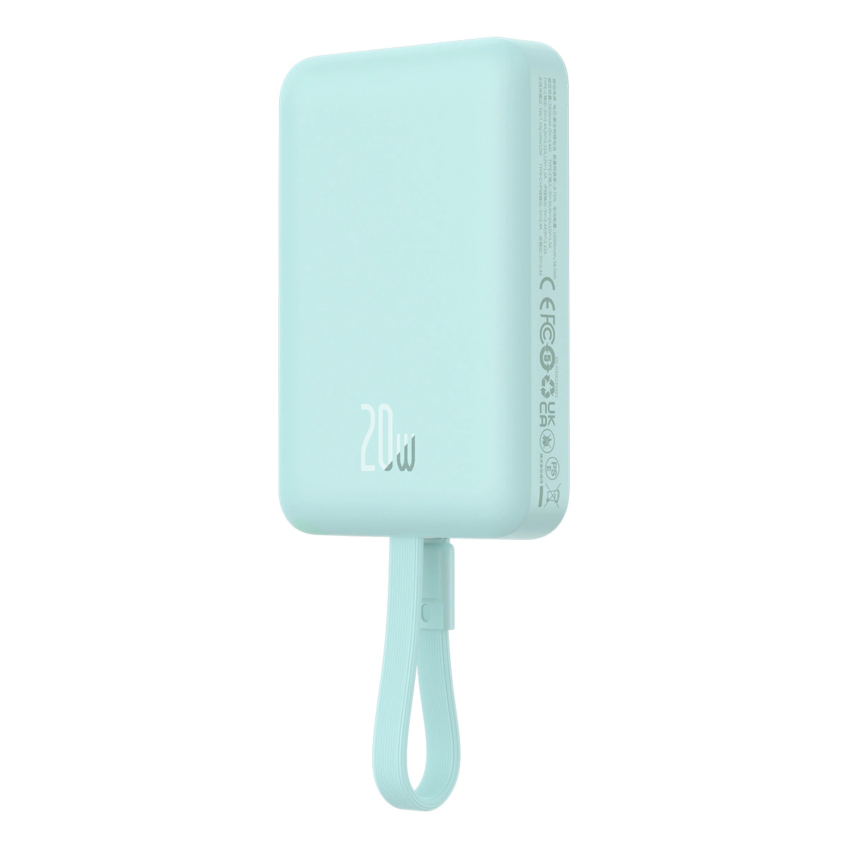 Baseus Magnetic Mini MagSafe 10000mAh 20W powerbank with built-in Lightning cable - blue + Baseus Simple Series USB-C -...