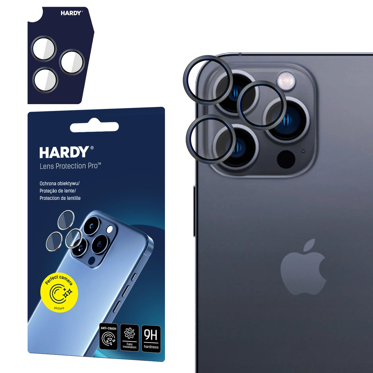 3mk HARDY Pro stikla objektīva aizsargs Apple iPhone 15 Max - Melns | Lens Protection Glass  Black