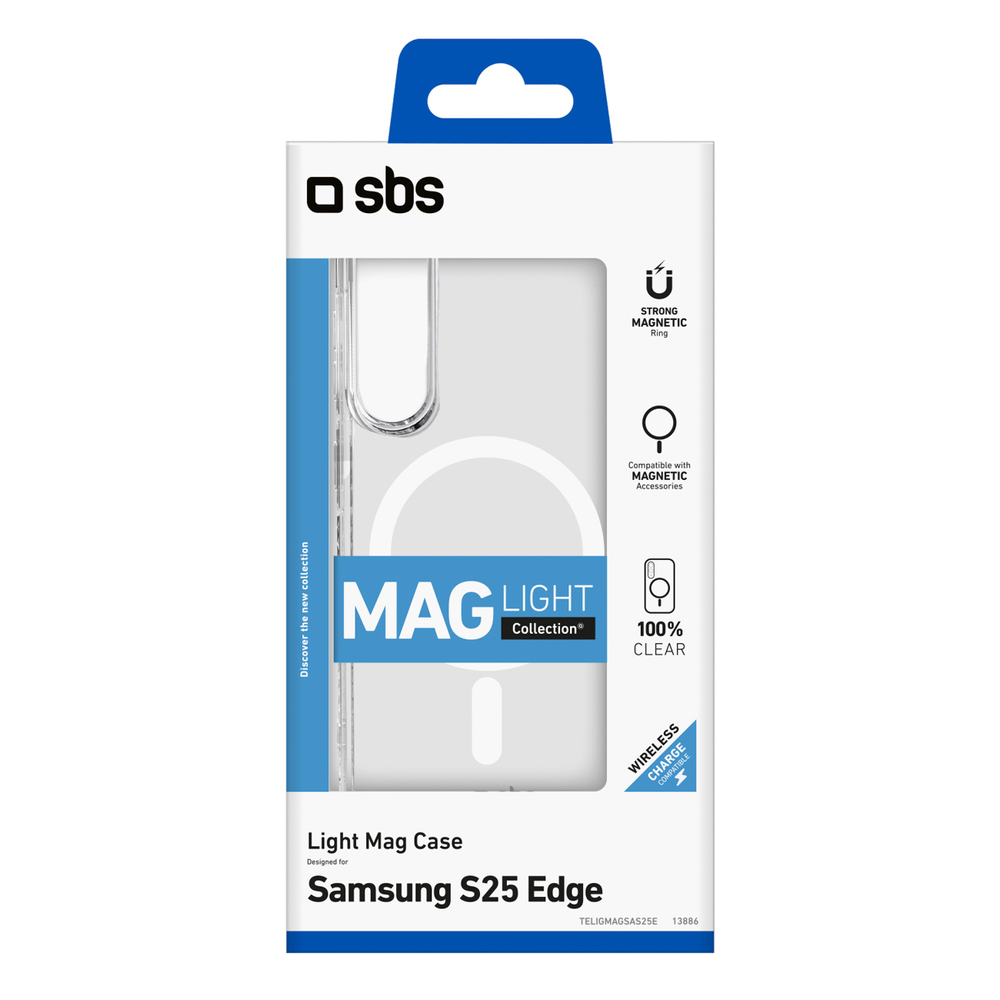 Чехол Sbs Light Mag для Samsung Galaxy S25 Edge, прозрачный