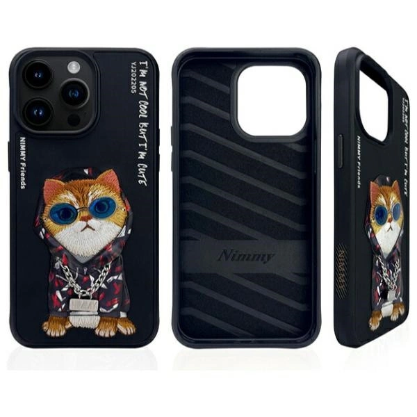 Nimmy Glasses Cool Cat Phone Case Cover iPhone 15 Pro Max - Black