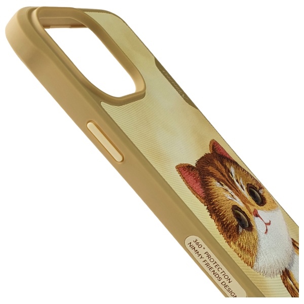 Nimmy iPhone 15 Pro Max Case Big Eyed Pet 2.0 Cat, Khaki