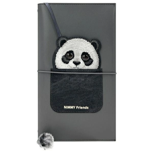 Nimmy Big Eyed Pet 2.0 Panda 2-in-1 Notebook + Pen Set, Black