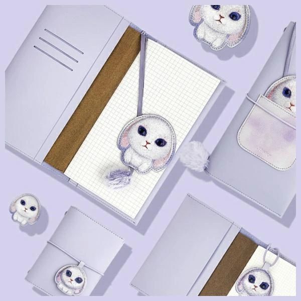 Nimmy Big Eyed Pet 2.0 Rabbit 2-in-1 Notebook & Pen Set, Purple